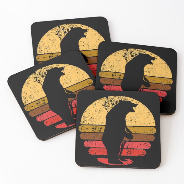 Item preview, Bear Standing In Yellow, Orange, Red And Brown Retro Grunge Sunset designed and sold by justypun.
