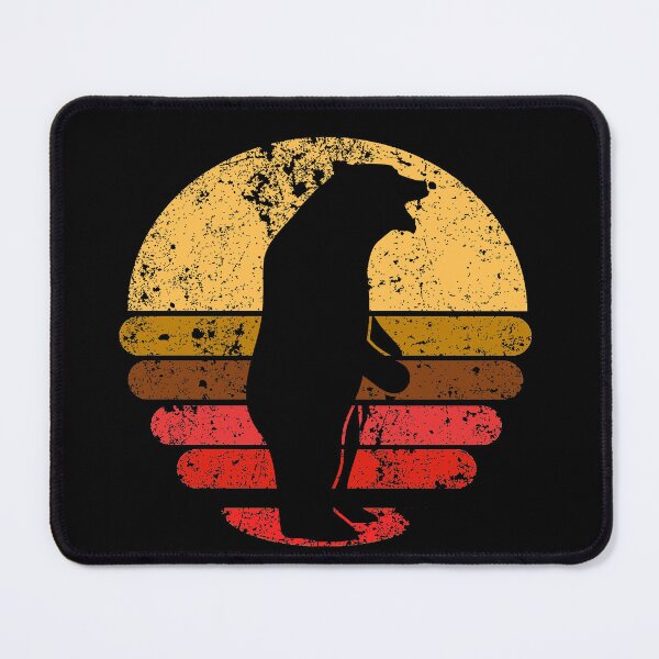 Item preview, Bear Standing In Yellow, Orange, Red And Brown Retro Grunge Sunset designed and sold by justypun.