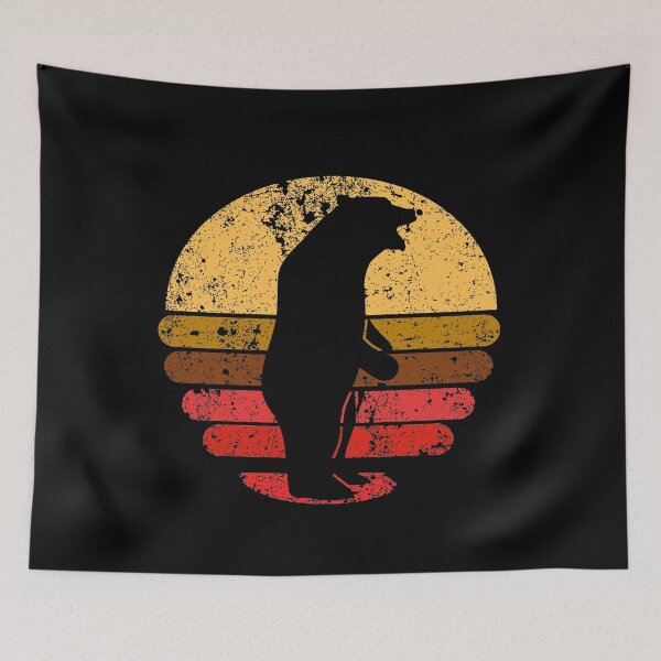 Item preview, Bear Standing In Yellow, Orange, Red And Brown Retro Grunge Sunset designed and sold by justypun.