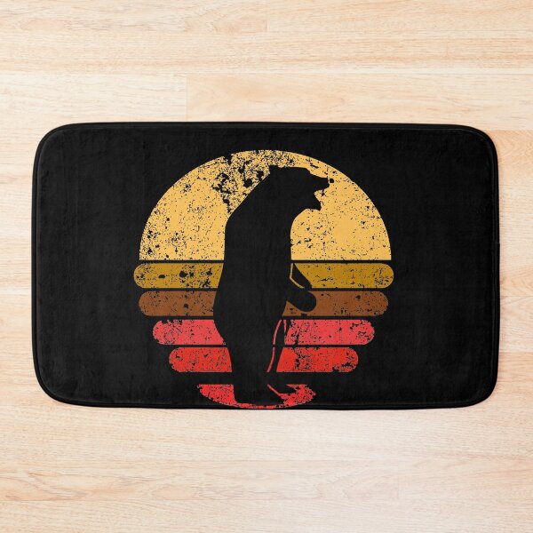 Item preview, Bear Standing In Yellow, Orange, Red And Brown Retro Grunge Sunset designed and sold by justypun.