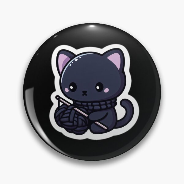 Item preview, Kawaii Black Panther Knitting a Black Scarf designed and sold by BeardedTree.