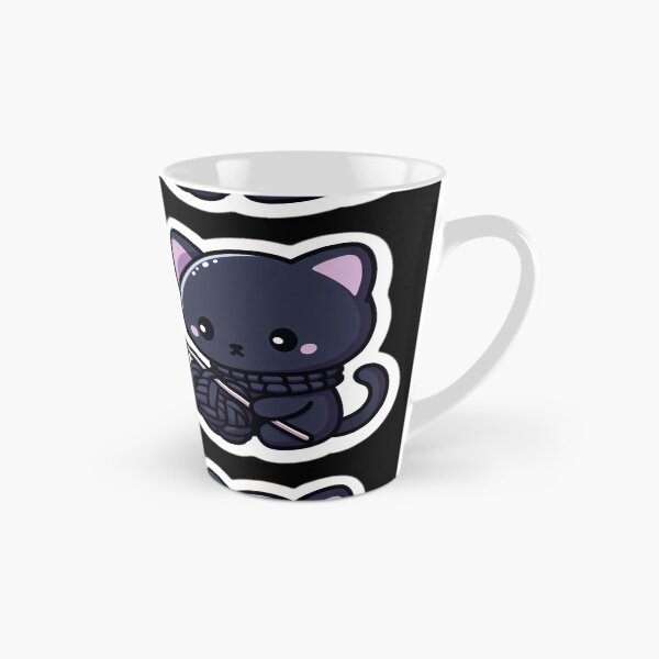 Item preview, Kawaii Black Panther Knitting a Black Scarf designed and sold by BeardedTree.