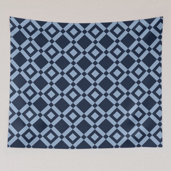 Item preview, Blue Square Cross Triangle Classic Geometric Argyle-like Timeless Pattern designed and sold by PenguinForests.
