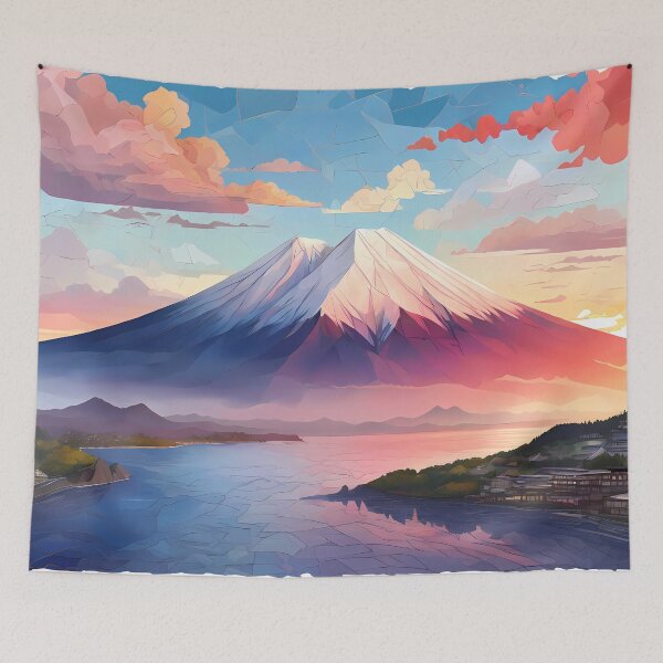Item preview, Land of the Rising Sun: Mosaic Under Golden Light designed and sold by purrfect pattern.