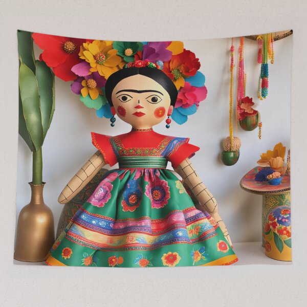 Item preview, Frida Kahlo rag dolly designed and sold by Joanne Walsh.