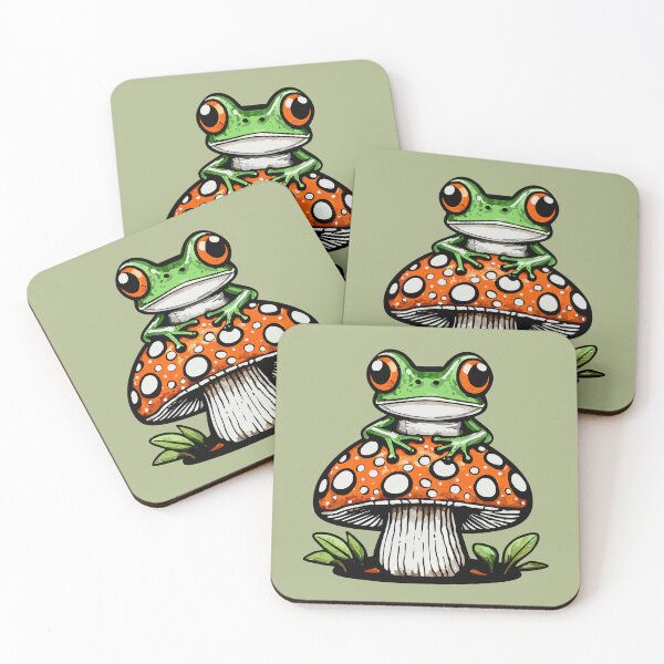 Item preview, cute Animated Frog Mushroom  designed and sold by Firas Aljazzar.