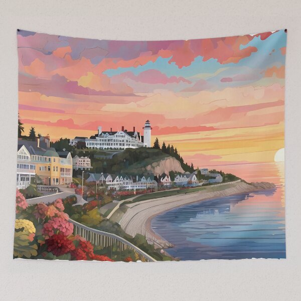 Item preview, Grand Hotel Aglow: Unveil the Mosaic Dusk designed and sold by purrfect pattern.