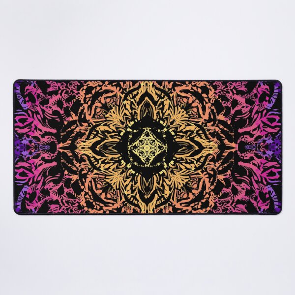 Item preview, Vintage mandala colorful pattern black background designed and sold by Azasart.