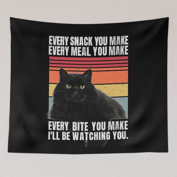 Item preview, Distressed Retro Striped Black Siberian Cat Funny Sticker Quotes - I'll Be Watching You Essentials Essentials designed and sold by CanvasThread.