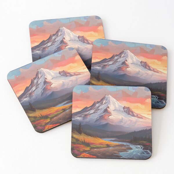 Item preview, Mt. Hood Mosaic: Sunset Summit Dream designed and sold by purrfect pattern.