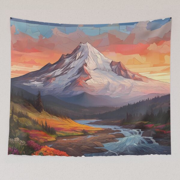 Artikelvorschau, Mt. Hood-Mosaik: Sonnenuntergangsgipfel-Traum entworfen und verkauft von purrfect pattern.