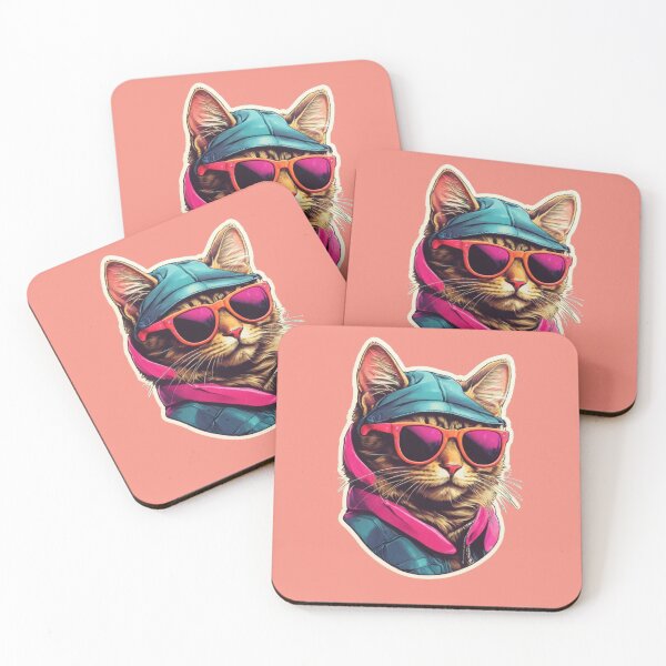 Item preview, Designer Cat: Retro 80s Style with Sunglasses. designed and sold by NewtBoo.
