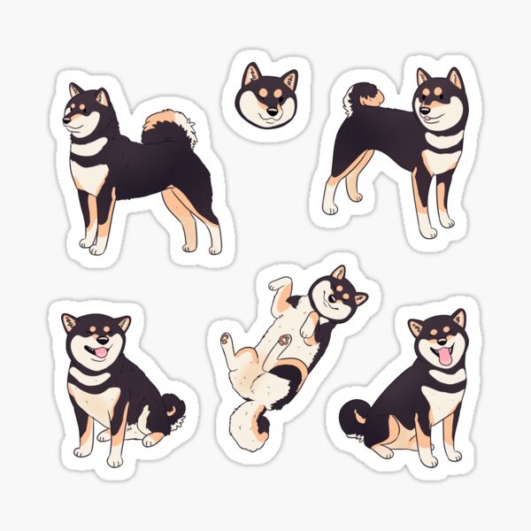 Item preview, Cute black and tan shiba inu dog art pack designed and sold by Yaragold.