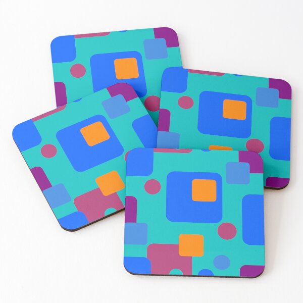 Item preview, Retro Abstract Dream Space on Teal Half-Drop-5748 designed and sold by Art in My Loft.