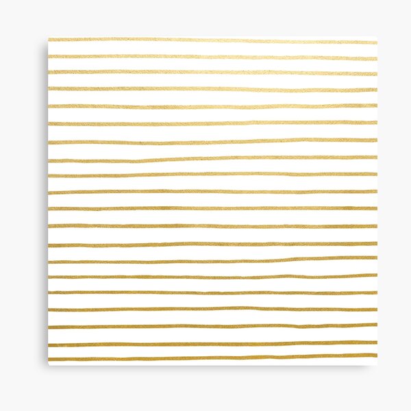 Gold Parisian Stripe Pattern Canvas Print