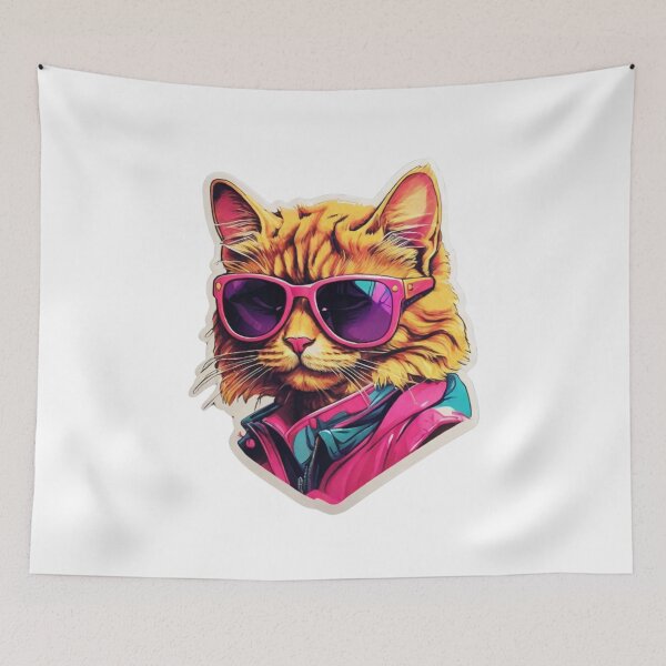 Item preview, Designer Cat: Party in 80s Style. designed and sold by NewtBoo.