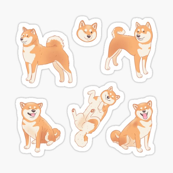 Aperçu de l'œuvre Meute de chiens shiba inu mignons créée et vendue par Yaragold.