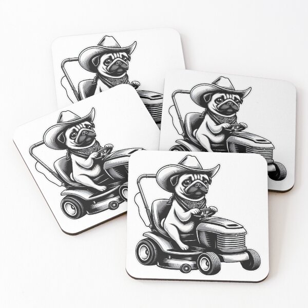 Item preview, Pug Ride On Lawn Mower designed and sold by Funny Vintage Stickers And T-Shirts.