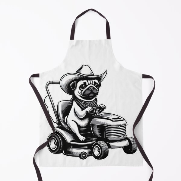 Item preview, Pug Ride On Lawn Mower designed and sold by Funny Vintage Stickers And T-Shirts.