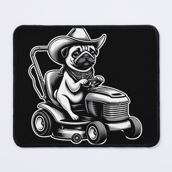 Item preview, Pug Ride On Lawn Mower designed and sold by Funny Vintage Stickers And T-Shirts.