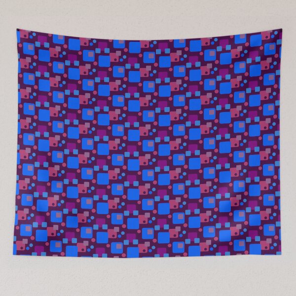 Item preview, Retro Abstract Dream Space on Magenta Half-Drop-5748 designed and sold by Art in My Loft.