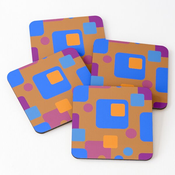 Item preview, Retro Abstract Dream Space on Orange with Bright Orange Half-Drop-5748 designed and sold by Art in My Loft.