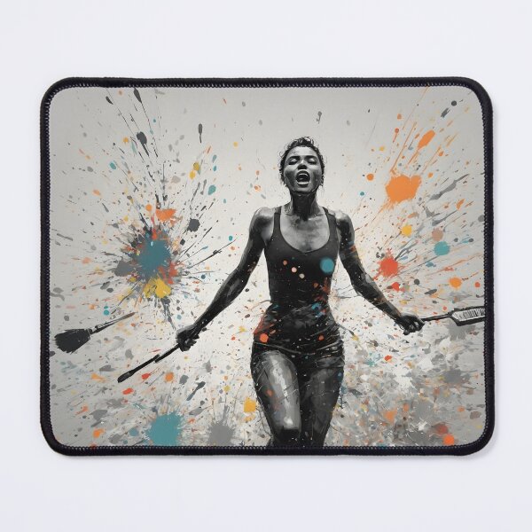 Item preview, Afroamerican woman in the air with painting splashes designed and sold by lyricsai.