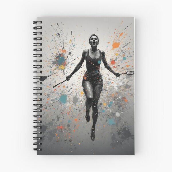 Item preview, Afroamerican woman in the air with painting splashes designed and sold by lyricsai.