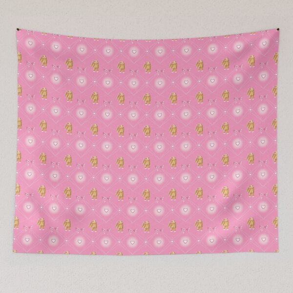 Item preview, Rabbit Dolls Baby Pink Wallpaper Seamless Pattern  designed and sold by rollingfakedice.