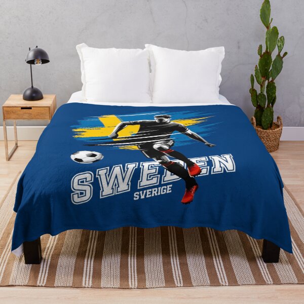 Item preview, Football Soccer Sweden Swedish Flag Player Grunge Silhouette designed and sold by Infinitee8hirts.