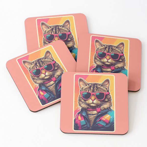 Item preview, Designer Cat: Ready to go crazy in 80s Style. designed and sold by NewtBoo.