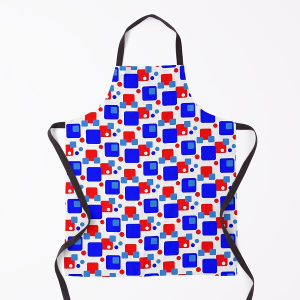 Item preview, Retro Abstract Dream Space Red and Blue on White Half-Drop-5748 designed and sold by Art in My Loft.