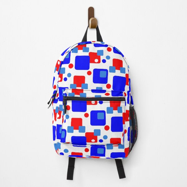 Item preview, Retro Abstract Dream Space Red and Blue on White Half-Drop-5748 designed and sold by Art in My Loft.