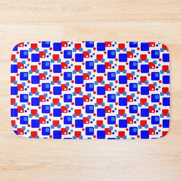 Item preview, Retro Abstract Dream Space Red and Blue on White Half-Drop-5748 designed and sold by Art in My Loft.