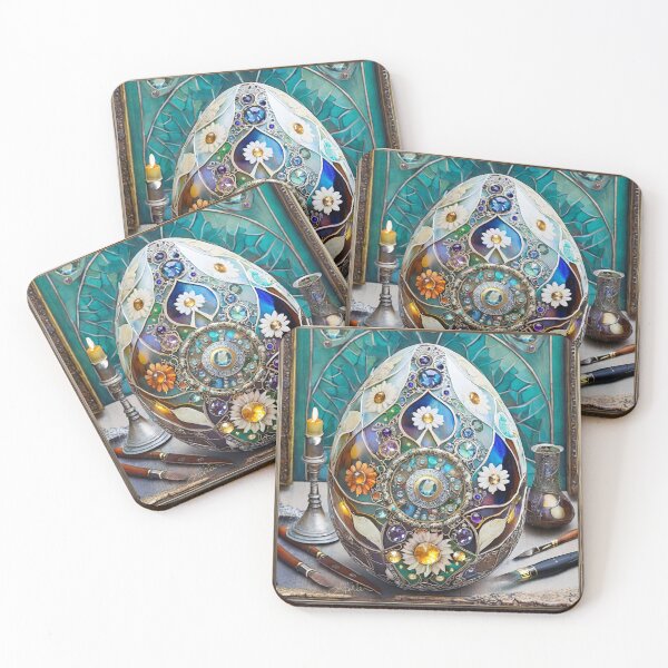 Item preview, Bejeweled Blue Floral Easter Egg designed and sold by Lee Hiller Designs.