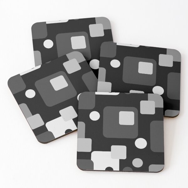 Item preview, Retro Abstract Dream Space Greys on Black Half-Drop-5748 designed and sold by Art in My Loft.