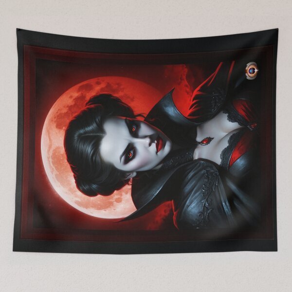 Item preview, Blood Queen Of The Vampire Beautiful AI Concept Art Portrait by Xzendor7 designed and sold by Xzendor7 Digital Art Creations.