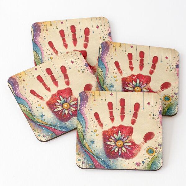 Item preview, Vibrant Handprint with Floral Mandala - Traditional Indian Raksha Bandhan Art designed and sold by toobel.