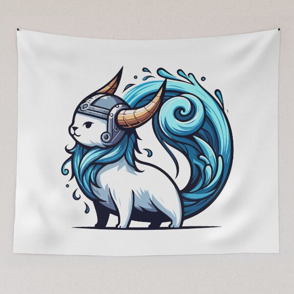 Item preview, Kawaii Viking Cat Norse Mythology Celtic Knot designed and sold by TomFrontierArt.