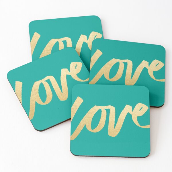 Item preview, Love Gold Turquoise Brush Type designed and sold by evannave.