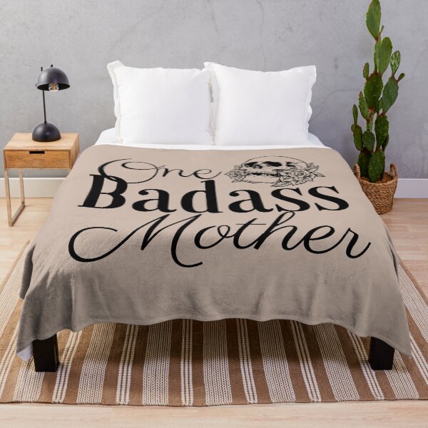 Item preview, One Badass Mother with Skull and Roses designed and sold by ASeasonalFlair.