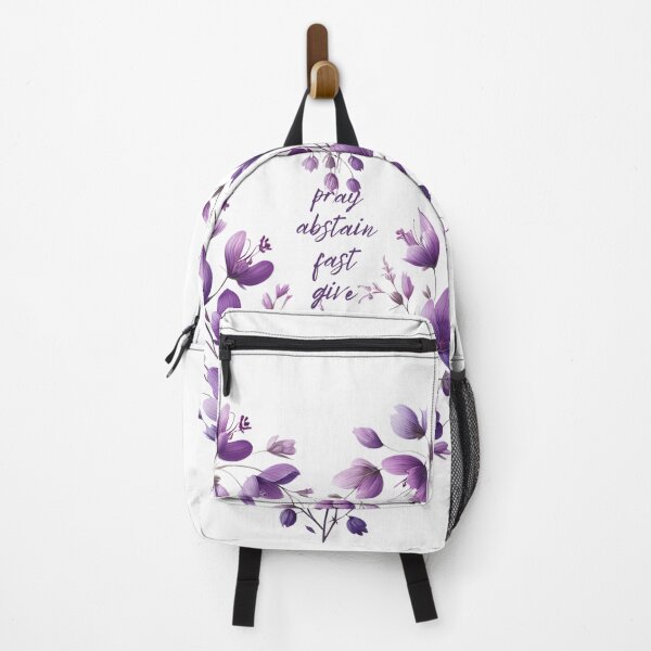 Item preview, Purple wild flowers heart - Pray Abstain Fast Give designed and sold by Auchi_Verse.