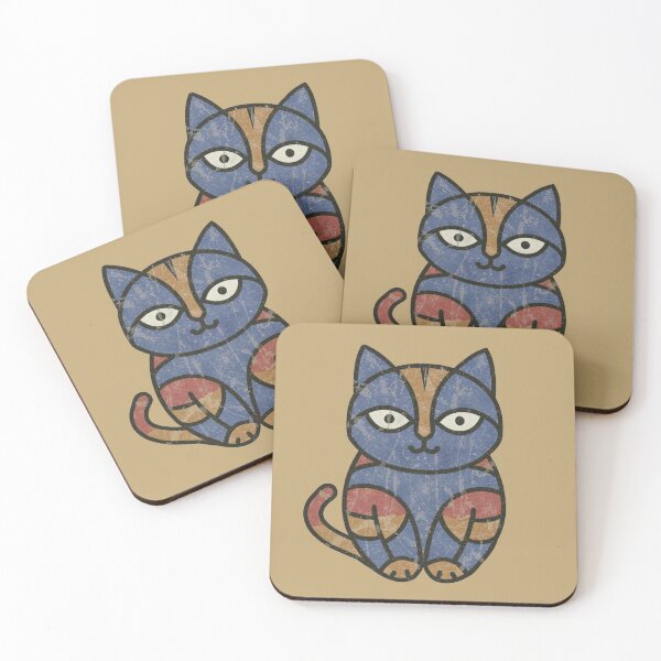 Item preview, Grunge Cat Blue Retro designed and sold by Lelijo.