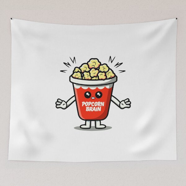 Item preview, Popcorn Brain Concentration Kernels Focus Social Media Attention Span designed and sold by w1ckerman.