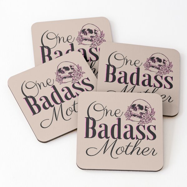 Item preview, One Badass Mother with Skull and Roses designed and sold by ASeasonalFlair.