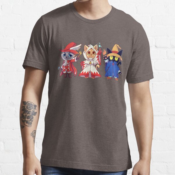 Rote weiße schwarze Magier-Katzen-Gruppe Essential T-Shirt