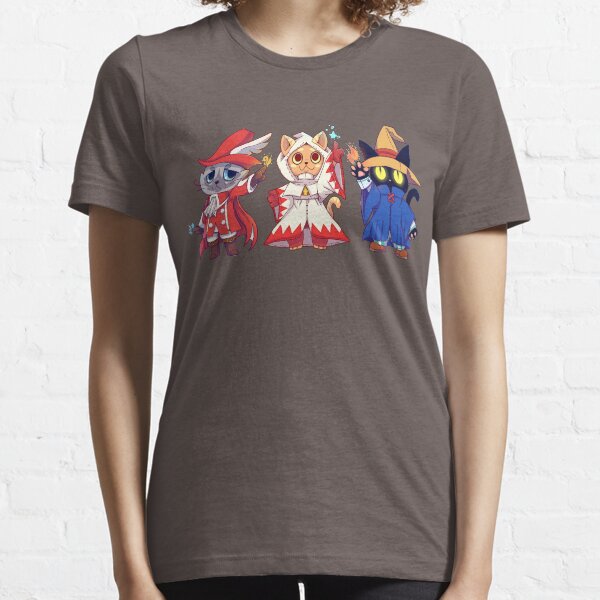 Rote weiße schwarze Magier-Katzen-Gruppe Essential T-Shirt