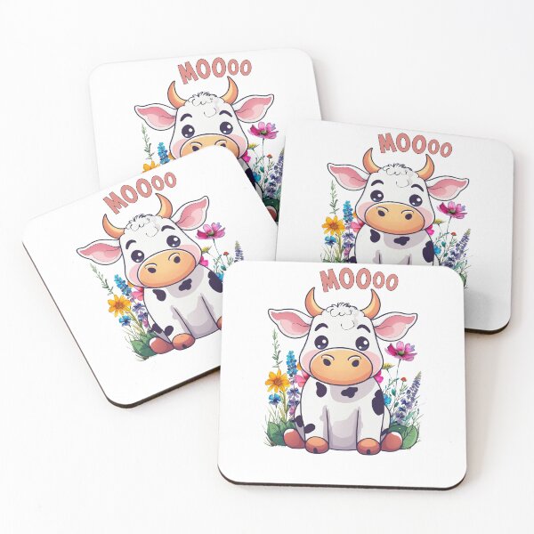 Item preview, Cute Kawaii Cow Flowers designed and sold by HappyLifeCreate.