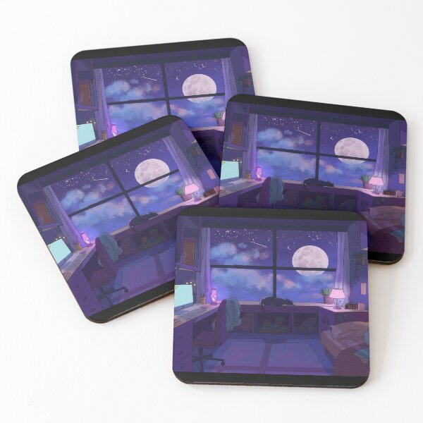 Item preview, Purple Night Moonlight Landscape - Cozy Theme designed and sold by momosstyle.