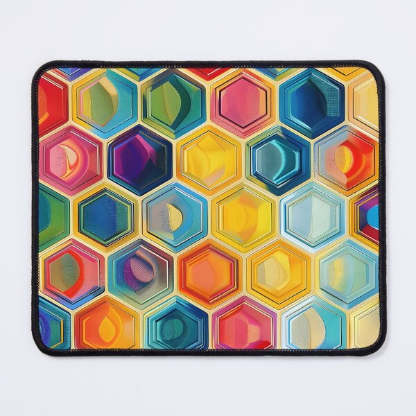 Item preview, Colorful hexagon wallpaper pattern designed and sold by dcrc.